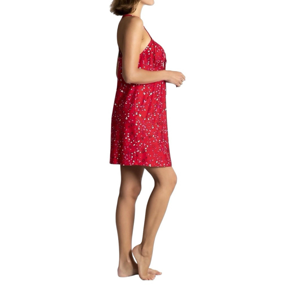 Secret Treasures Womens S Chemise Nightie Gown Split Back Lace Hearts Valentines - Picture 2 of 11